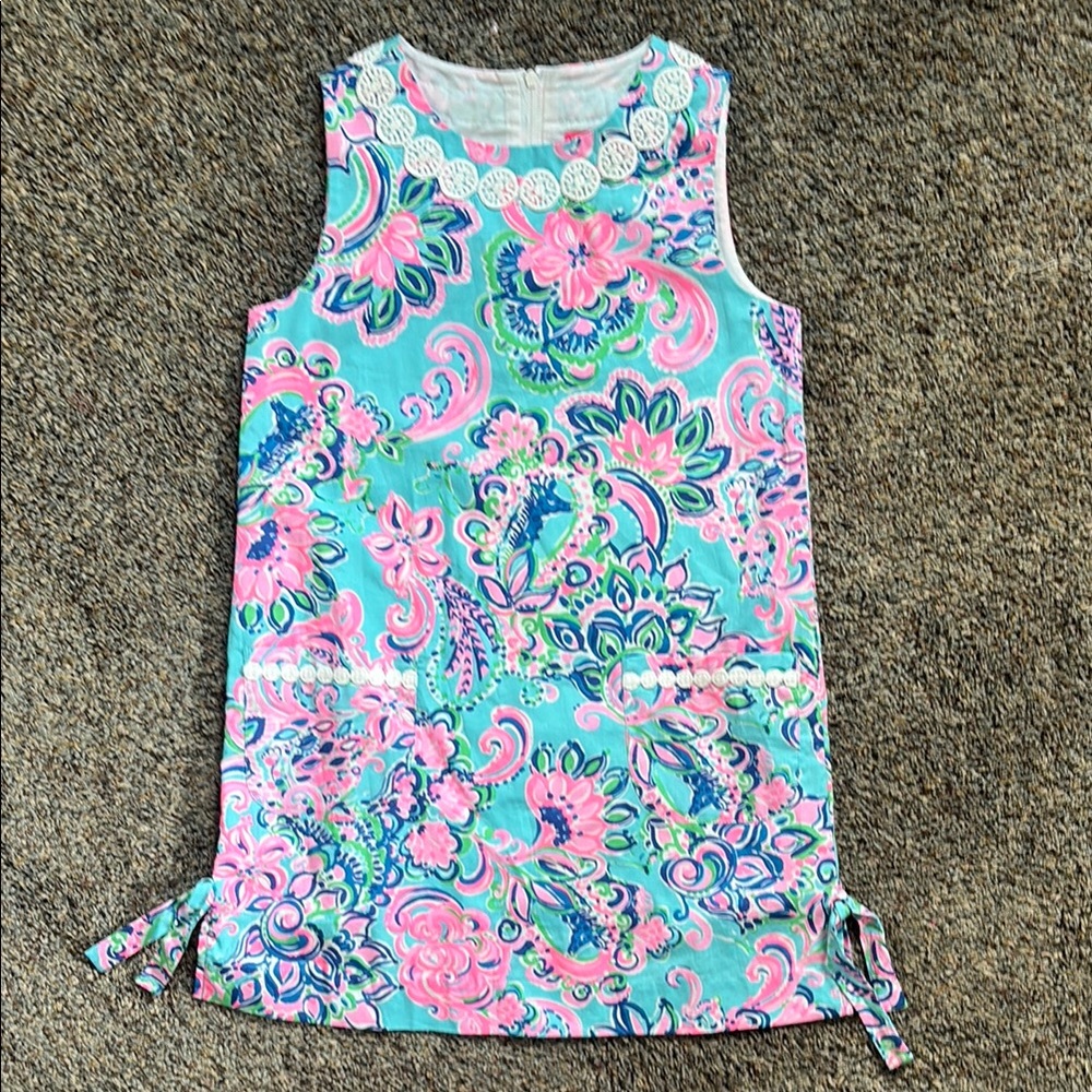 Lilly Pulitzer Floral Sleeveless Kids Dress - Blue and Pink